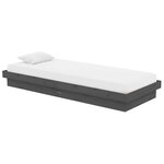 vidaXL Cadre de lit sans matelas gris bois massif