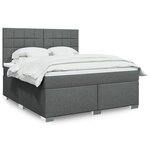 vidaXL Sommier à lattes de lit avec matelas Gris foncé 180x200cm Tissu