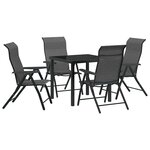 vidaXL Ensemble de salle à manger pour jardin 5 Pièces Gris Poly rotin