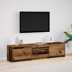 vidaXL Armoire TV avec LEDs avec tiroir Bois Ancien 162 x 34 x 40 cm