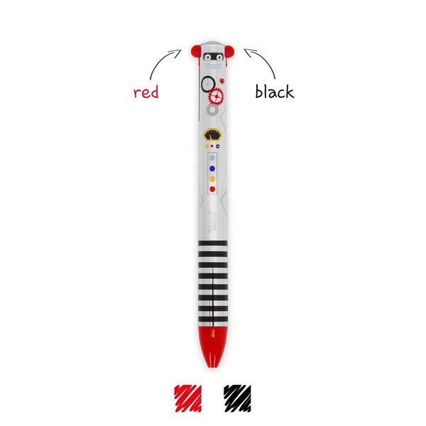 Legami CLICK0029 - Stylo à Bille à deux Couleurs noir et rouge - Click&Clack