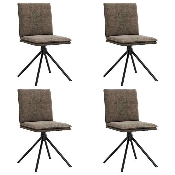 vidaXL Chaises à manger lot de 4 gris foncé similicuir daim