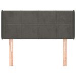 vidaXL Tête de lit avec oreilles Gris foncé 83x16x78/88 cm Velours