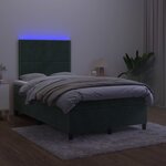 vidaXL Sommier à lattes de lit matelas et LED Vert foncé 120x200 cm