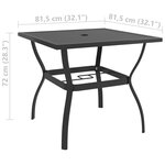 vidaXL Table de jardin Anthracite 81 5x81 5x72 cm Acier