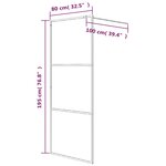 vidaXL Paroi de douche Noir 80x195 cm Verre ESG dépoli
