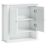 vidaXL Armoire murale de salle de bain BERG blanc bois massif