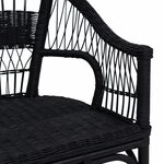 vidaXL Chaise empilable Rotin Noir 60 x 60 x 81 cm