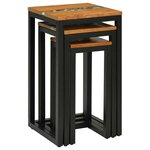 vidaXL Table Gigogne 3 pc Marron Bois de teck massif