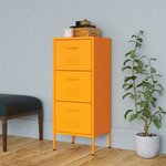 vidaXL Armoire de rangement Jaune moutarde 42 5x35x101 5 cm Acier