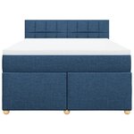 vidaXL Sommier à lattes de lit avec matelas Bleu 140x200 cm Tissu