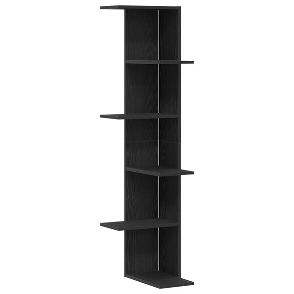 Étagère d'angle vidaXL Chêne Noir 36 5x36 5x140 cm Bois d'ingénierie