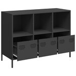 vidaXL Buffet noir 101 5x39x73 5 cm acier laminé à froid