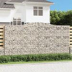 vidaXL Paniers à gabions arqués 2 Pièces 400x30x200/220 cm Fer galvanisé