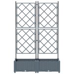 vidaXL Jardinière avec treillis 2 Pièces Gris clair 80x40x125 5 cm