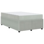vidaXL Cadre de lit avec matelas Gris clair 120 x 190 cm Velours