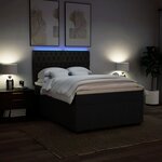 vidaXL Sommier à lattes de lit avec matelas Noir 140x190 cm Tissu