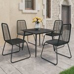 vidaXL Ensemble à manger de jardin 5 Pièces PVC résine tressée noir