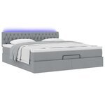 vidaXL Lit ottoman avec matelas gris clair 160x200 cm tissu