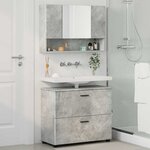 vidaXL Ensemble de mobilier de salle de bain 2 Pièces Gris béton