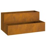 vidaXL Cache-pot de jardin Rouillé 100 x 60 x 45 cm Acier Corten