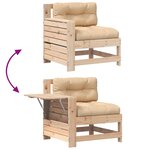 vidaXL Canapé de jardin accoudoir avec coussin bois massif de pin