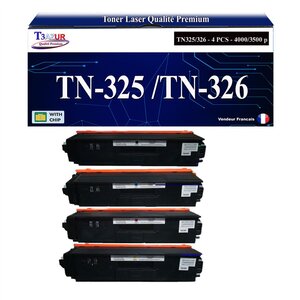 T3AZUR - 4x Toners compatibles avec Brother TN326 pour Brother MFC-L8600CDW  MFC-L8650CDW  MFC-L8850CDW  Jaune