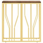 vidaXL Table console doré acier inoxydable et bois massif récupération