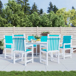 vidaXL Coussins de chaise à dossier bas lot de 6 turquoise tissu
