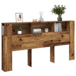vidaXL Armoire de tête de lit vieux bois 200x18 5x102 5 cm