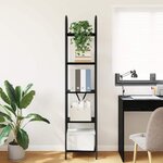 vidaXL Étagère Chêne noir 40 x 30 x 183 cm Bois d'ingénierie