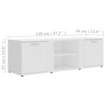 vidaXL Meuble TV Blanc 120x34x37 cm Bois d'ingénierie