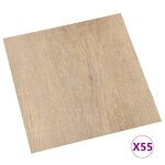 vidaXL Dalles de plancher autoadhésives 55 Pièces PVC 5 11 m² marron