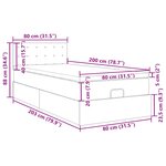 vidaXL Cadre de lit ottoman avec matelas marron foncé 80x200 cm tissu