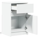 vidaXL Armoires de chevet et lumières LED 2Pièces blanc bois d'ingénierie