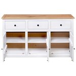 vidaXL Buffet Blanc 135x40x80 cm Pin solide Gamme Panama