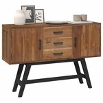 vidaXL Meuble TV Naturel 110 x 30 x 75 cm Bois de teck massif