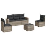 vidaXL Salon de jardin 6 Pièces avec coussins gris clair résine tressée