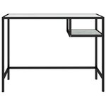 vidaXL Bureau d'ordinateur Marbre blanc 100x36x74 cm Verre trempé