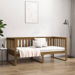 vidaXL Lit de jour sans matelas marron miel 100x200 cm bois pin massif