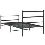 vidaXL Cadre de lit métal avec tête de lit/pied de lit noir 100x200 cm