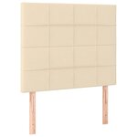 vidaXL Sommier à lattes de lit avec matelas Crème 100x200 cm Tissu