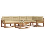 vidaXL Ensemble de canapés d'extérieur 6 Pièces Naturel et Beige