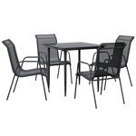 vidaXL Ensemble à manger de jardin 5 Pièces noir textilène et acier