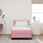vidaXL Lit à ressort avec matelas Rose 90x200 cm Velours