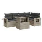 vidaXL Salon de jardin 6 Pièces avec coussins gris clair résine tressée