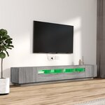 vidaXL Ensemble de meubles TV avec lumières LED 3 Pièces Sonoma gris