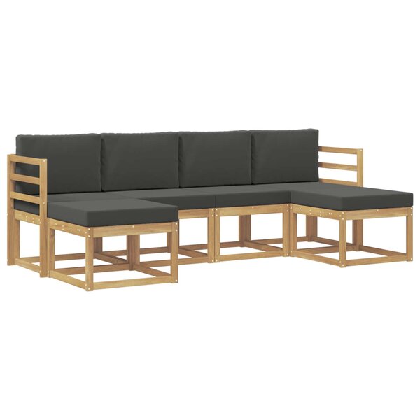 vidaXL Ensemble de canapés d'extérieur 6 pc Blanc et anthracite