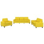 vidaXL Ensemble de canapés 3 Pièces jaune clair tissu