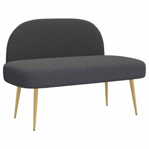 vidaXL Banc rembourré avec dossier Gris foncé 110 x 60 x 76 cm Bouclé